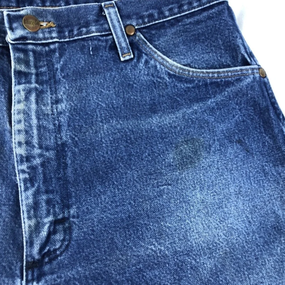 Wrangler 13MWZ Men's‎ Straight Leg Denim Blue Jeans Size 38x30 Cowboy Rodeo Cut